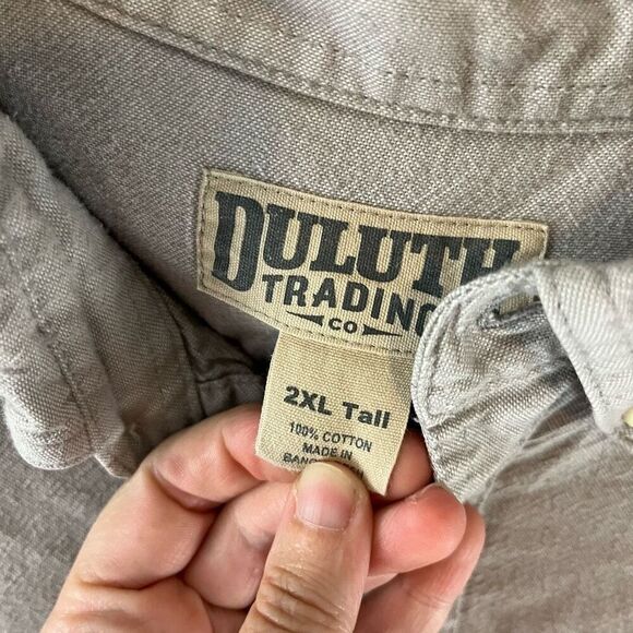 Duluth Trading Co Long Sleeve Button Down Shirt Size 2XLT Cotton - Picture 2 of 5